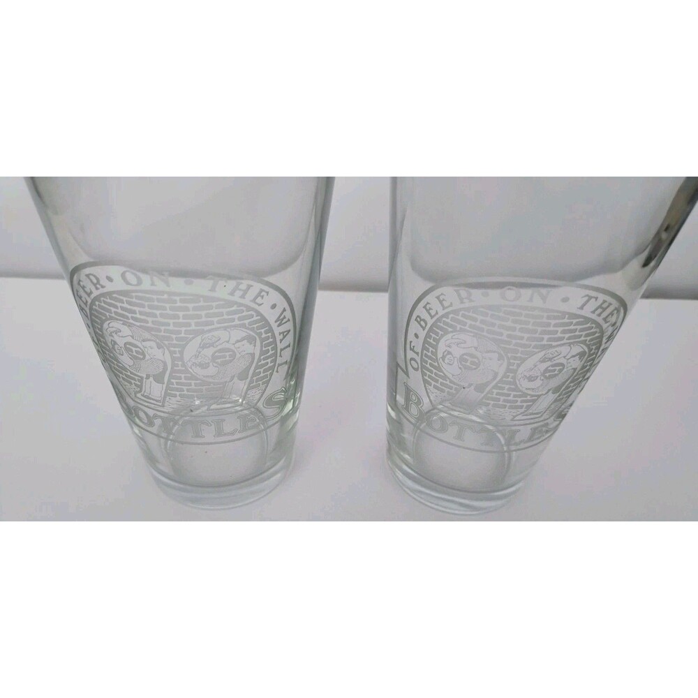 Pair of 99 Bottles Taproom Craft Beer Pint Glasses Shaker Set of 2